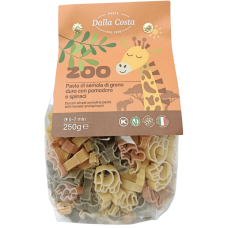 Макарони дитячі з томатом та шпинатом Zoo Dalla Costa 250g