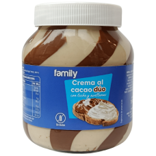 Шоколадно-молочна паста без глютену Crema al cacao duo Family 750g