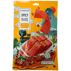 Китайський снек латяо солодко-гострий слайси Spicy slice Lakexixi 92g