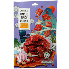 Китайський снек латяо гострий з часником Garlic spicy chunk Lakexixi 92g