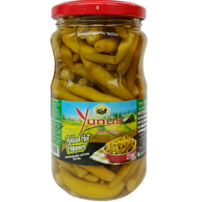 Маринований перець стручковий зелений гострий Pickled Rosemary Yunus 360g