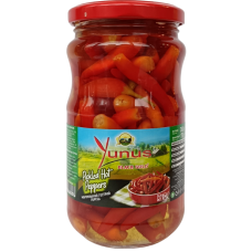 Маринований перець стручковий червоний гострий Pickled hot Peppers Yunus 360g