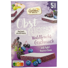 Батончики на основі яблук та родзинок зі смаком лісових ягід Golden Bridge 5*30g