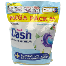 Капсули для прання Dash Extra Fraicheur + Кондиціонр Lenor 44шт 1020,8g