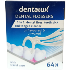 Зубна нитка, зубочистка та засіб для чищення язика 3in1 Dentalux 64шт