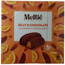 Фруктове желе в молочному шоколаді зі смаком апельсину Meltie 190g