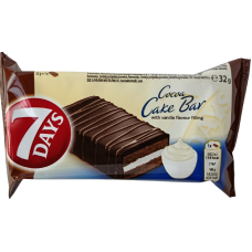 Бісквіт шоколадний з ванільною начинкою в шоколаді Cake Bar 7 Days 32g