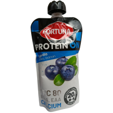 Протеїновий фруктовий мус зі смаком чорниці, яблука, банана Protein On Fortuna 180g