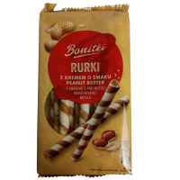 Трубочки вафельні з арахісовим кремом Rurki Bonitki 280g