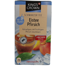 Холодний чорнмй чай зі смаком персику в пакетиках Eistee Pfirsich King`s Crown 50g