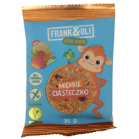 Печиво без цукру та глютену зі смаком банана, полуниці та мигдальної пасти For Kids Frank&Oli 35g