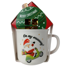 Набір солодощів + керамічна кружка з сантою Merry Christmas Becky's 56g