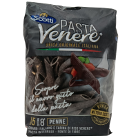 Паста з твердих сортів пшениці та чорного рисового борошна Penne Pasta Venere Riso Scotti 400g