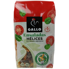 Макарони з твердих сортів пшениці з томатами та шпинатом Ensaladas Helices Gallo 450g