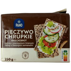 Хлібці житні з насінням льону Pieczywo chrupkie zytnie z lnianym Pano 250 g