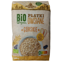 Вівсяні пластівці цільнозернови Platki Owsiane Gorskie Crownfield BIO organik 500g