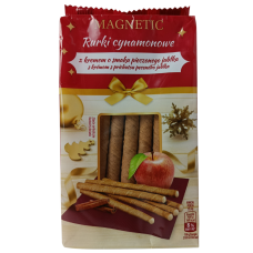 Трубочки вафельні зі смаком печеного яблука з корицею Rurki Magnetic 220g