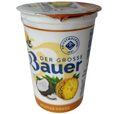 Йогурт зі смаком ананасу та кокосу Der Grobe Bauer 250g