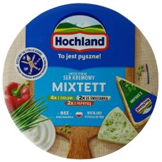Сир плавлений трикутники мікс з травами, з перцем, вершковий Mixtett Hochland 180g