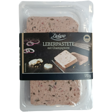 Паштет печінковий з печерицями Deluxe Leberpastete mit Champignons 170g