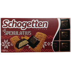 Шоколад чорний зі смаком кориці та шматочками печива Spekulatius Schogetten 100g