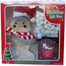 Суміш для приготування какао, міні зефір, склянка у вигляді пряника Christmas Gift Box