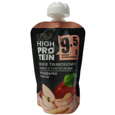 Творожний десерт без цукру зі смаком яблука з печивом High Protein Pilos 120g