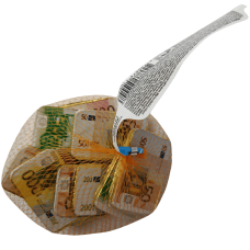 Шоколадки у вигляді євро в сіточці 136g