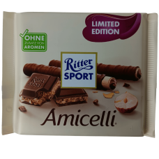 Шоколад Ritter Sport з вафельними трубочками Amicelli 100 g