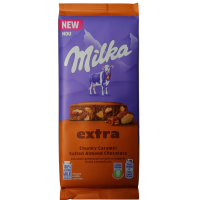 Шоколад молочний з карамелізованими шматочками мигдалю Extra Milka 190g