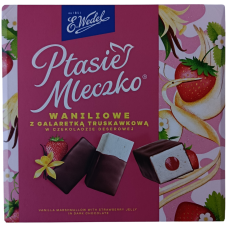 Пташине молоко з полуничним джемом в темному шоколаді Ptasie Mleczko Wedel 340g