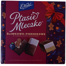 Пташине молоко зі сливово-пряниковим смаком в темному шоколаді Ptasie Mleczko Wedel 340g