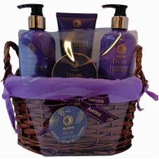 Подарунковий набір по догляду за тілом у корзині Dream Lavender Aurora