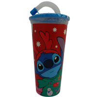 Пластиковий стаканчик з трубочкою та печивом Stitch Disney