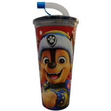Пластиковий стаканчик з трубочкою та печивом Paw Patrol Disney