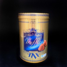 Цукерки Трюфель в круглій жерстяній коробці Truffles classic Maitre Truffout